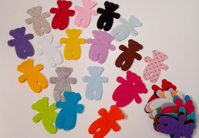 Fustellati 50 orsetti pannolenci feltro