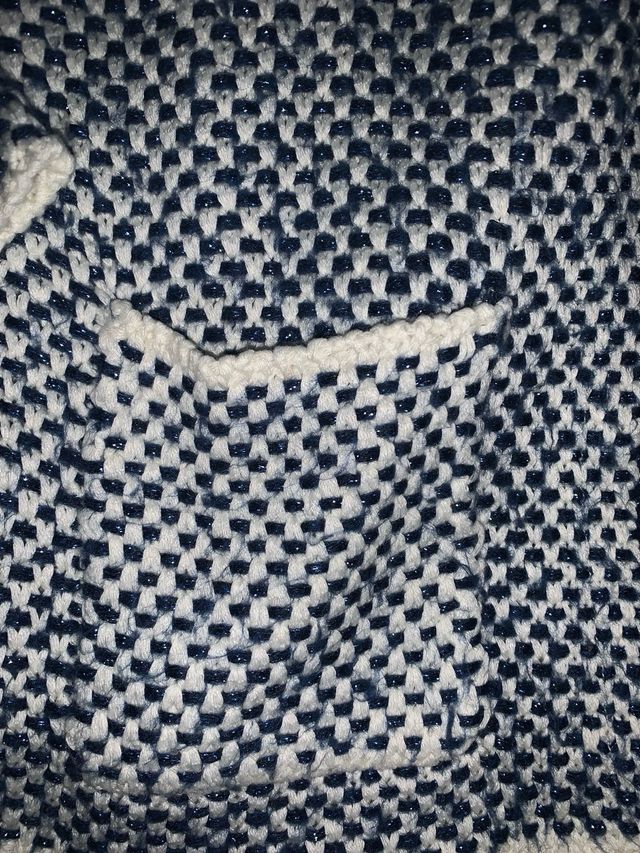 chaqueta niña T 6  tipo Chanel hilo metalizado