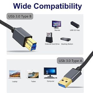 CABLE ADAPTADOR USB 3,0 TIPO A a B, 2,0 METROS