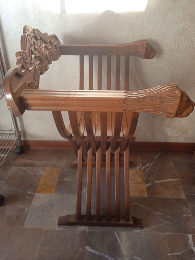 Sedia SAVONAROLA FIORENTINA in Legno anni 70’