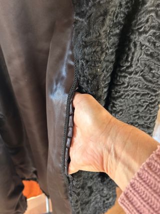 abrigo chaqueton  de astracán negro