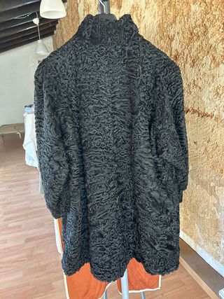 abrigo chaqueton  de astracán negro