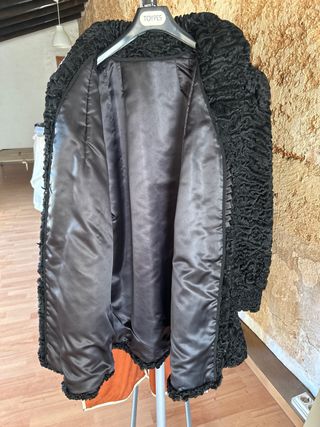 abrigo chaqueton  de astracán negro