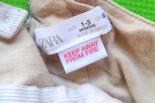 Peto de pana Zara kids 1-3 meses, 62cm