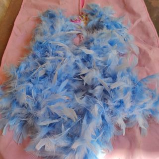 boa di piume azzurro