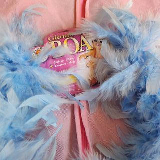 boa di piume azzurro