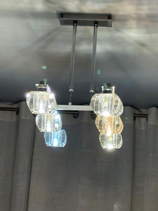 LAMPARA DE SALON 6 luces(Cristal de Roca)