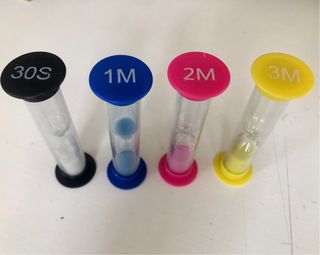 4 relojes arena aprendizaje Montessori
