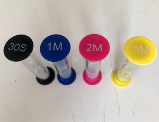 4 relojes arena aprendizaje Montessori