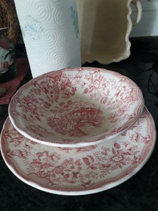 2 pzs grandes IRONSTONE vintage fuente honda/plana