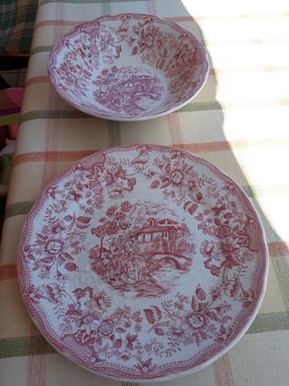 2 pzs grandes IRONSTONE vintage fuente honda/plana