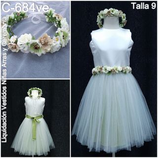 Vestido Ceremonia Niña Talla 9 Arras