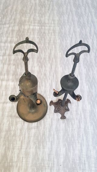 2 lumi antichi ad olio