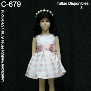 Vestido Niña Talla 3 Ceremonia Precioso