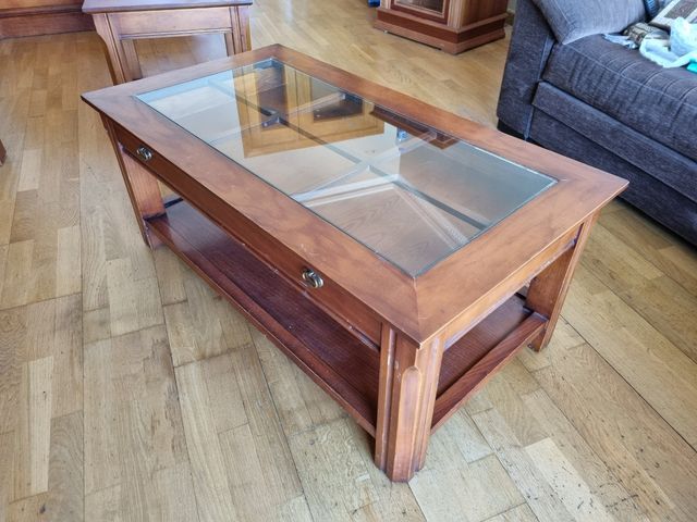 Mesa centro madera natural