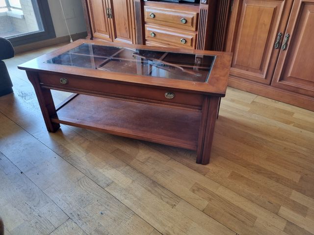 Mesa centro madera natural