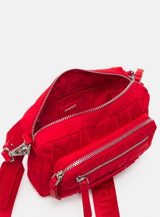 Bolso bandolera rojo desigual 