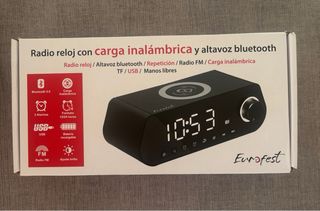 Radio reloj con altavoz bluetooth