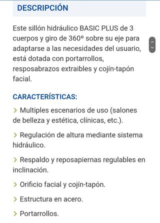 Camilla hidráulica NUEVA