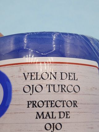 Velón ojo turco para hogar o negocio y palo santo