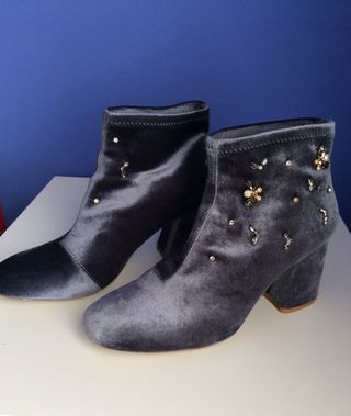Botines joya terciopelo