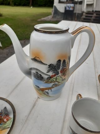 Juego de té japonés Satsuma de porcelana