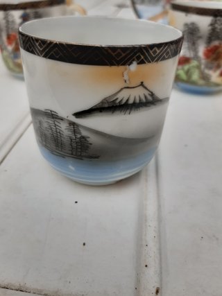 Juego de té japonés Satsuma de porcelana