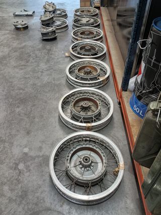 rueda trasera moto guzzi a tambor