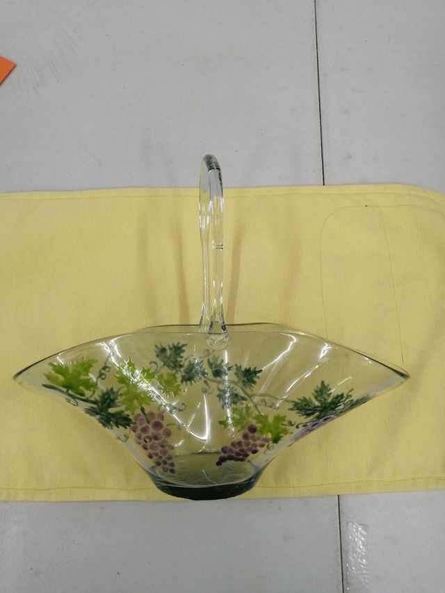 Cesta cristal pintado a mano 30x26