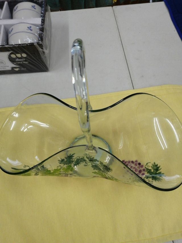 Cesta cristal pintado a mano 30x26