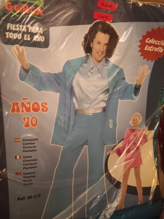 Disfraz  adulto años 70.