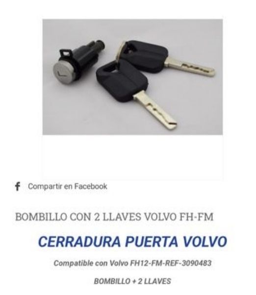 Bombín juego de llaves Volvo FH FM