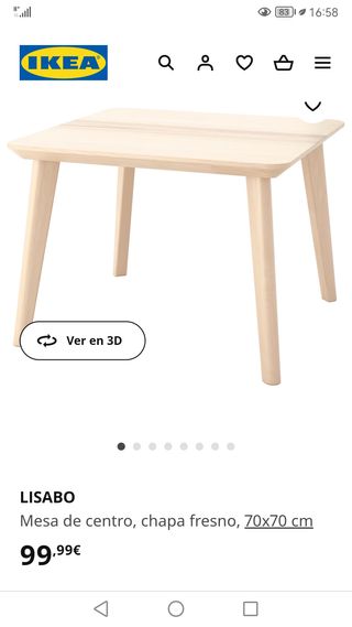Mesa de centro ikea, Lisabo 70x70