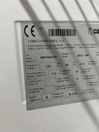 vitrina refrigeradora sobremesa