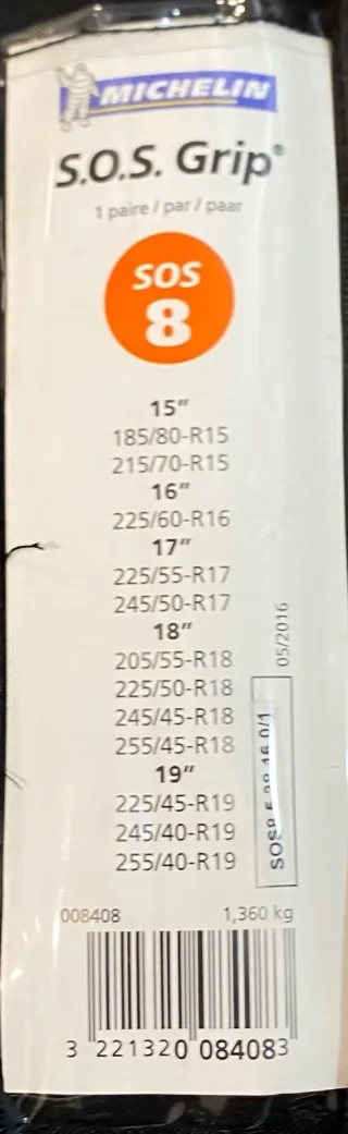 Cadenas de nieve textiles MICHELIN SOS GRIP  8