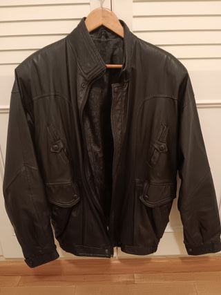 Chaqueta cuero negra (piel argentina) hombre b