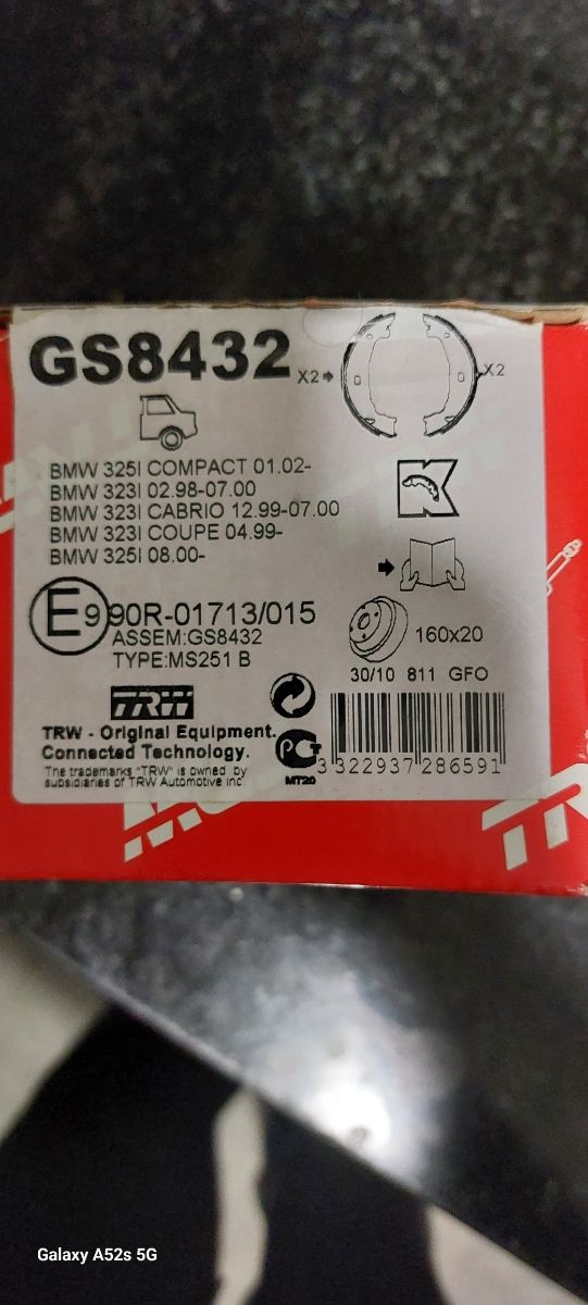 BMW- TRW zapatas de freno de mano