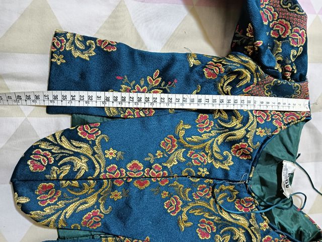 Vestido de fallerita azul oscuro 2 mangas 6 -7años