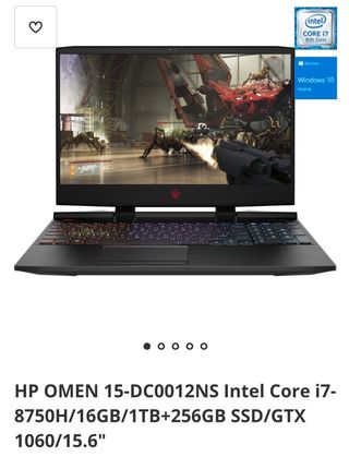 Portátil HP omen 15 GTX 1060