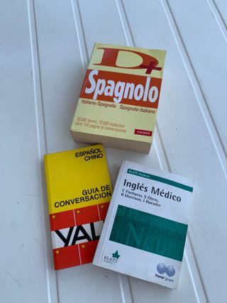 Lote 3 diccionarios: inglés médico, italiano,chino