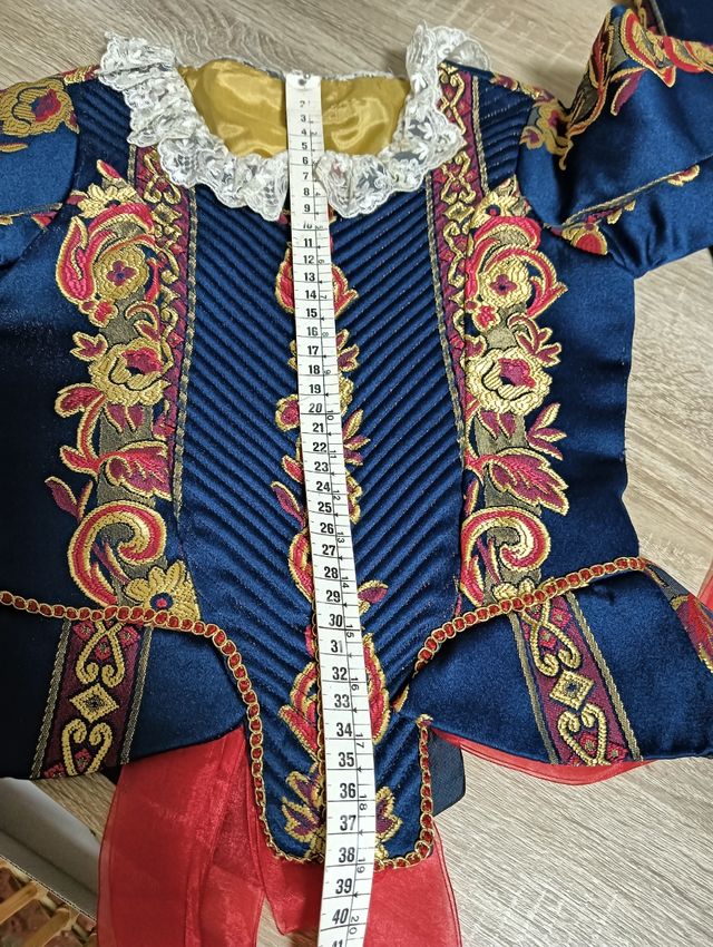 Vestidito de fallerita azul osc 6- 7 años