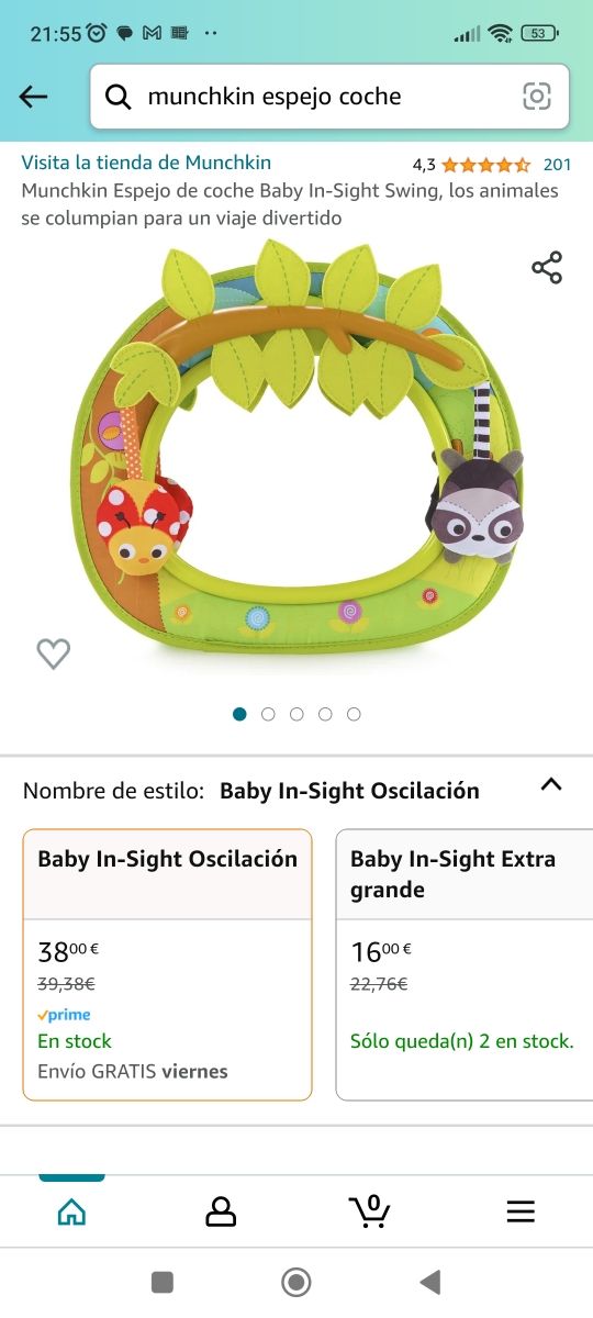 Espejo coche bebé  Munchkin