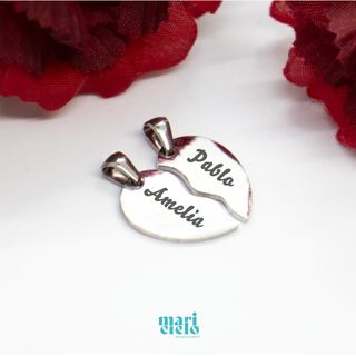 ♥️Colgantes de medio corazón personalizables ❤️