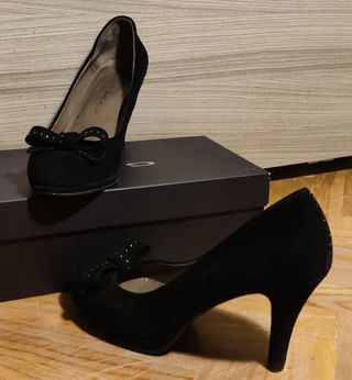 Elegantes Zapatos Negros Mujer Ante (piel) 38 vest