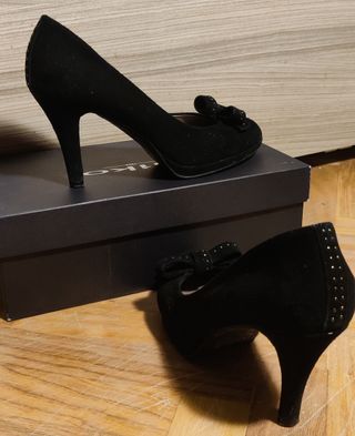 Elegantes Zapatos Negros Mujer Ante (piel) 38 vest