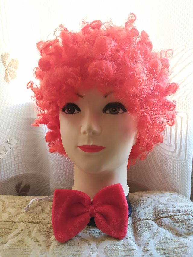 Peluca disfraz y lazo