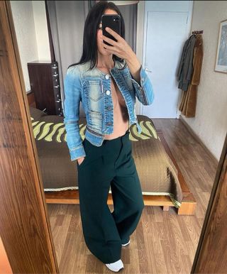 Highly Preppy cazadora vaquera cremalleras tXs