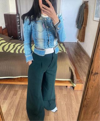 Highly Preppy cazadora vaquera cremalleras tXs