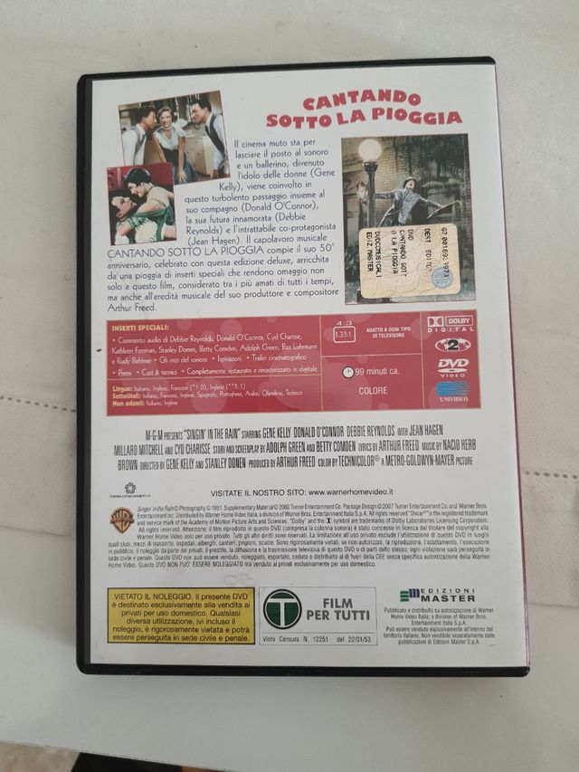 Dvd Cantando sotto la pioggia