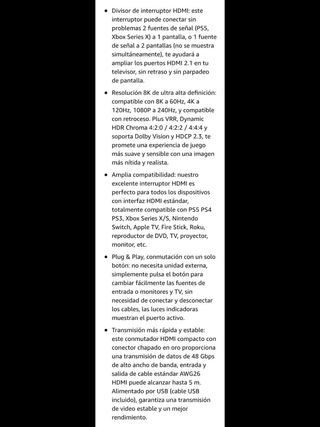 Interruptor HDMI 2.1 conmutador HDMI